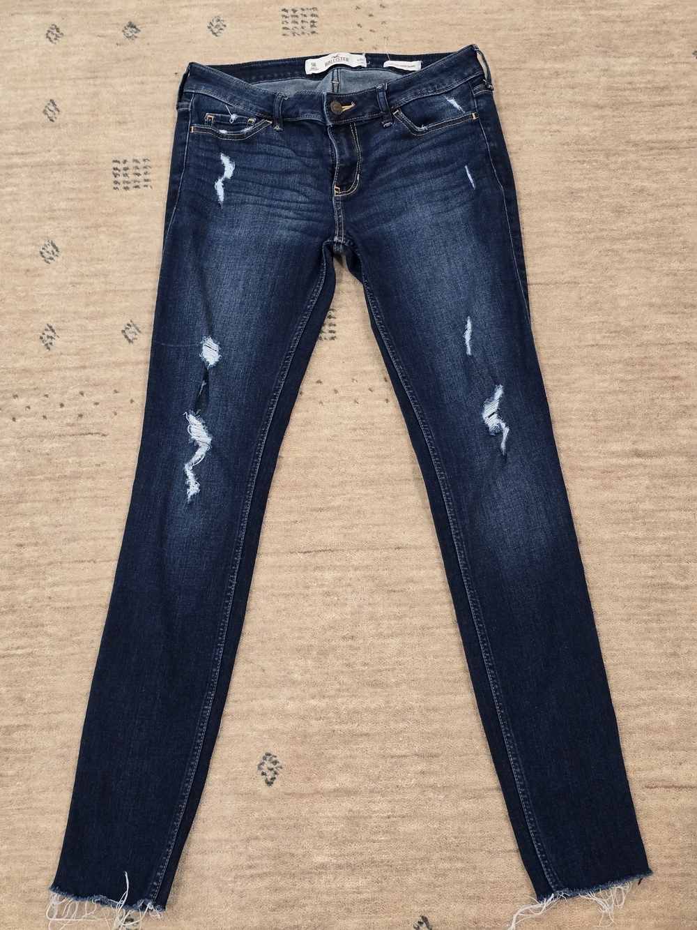 Hollister Dark Blue Distressed Skinny Jeans